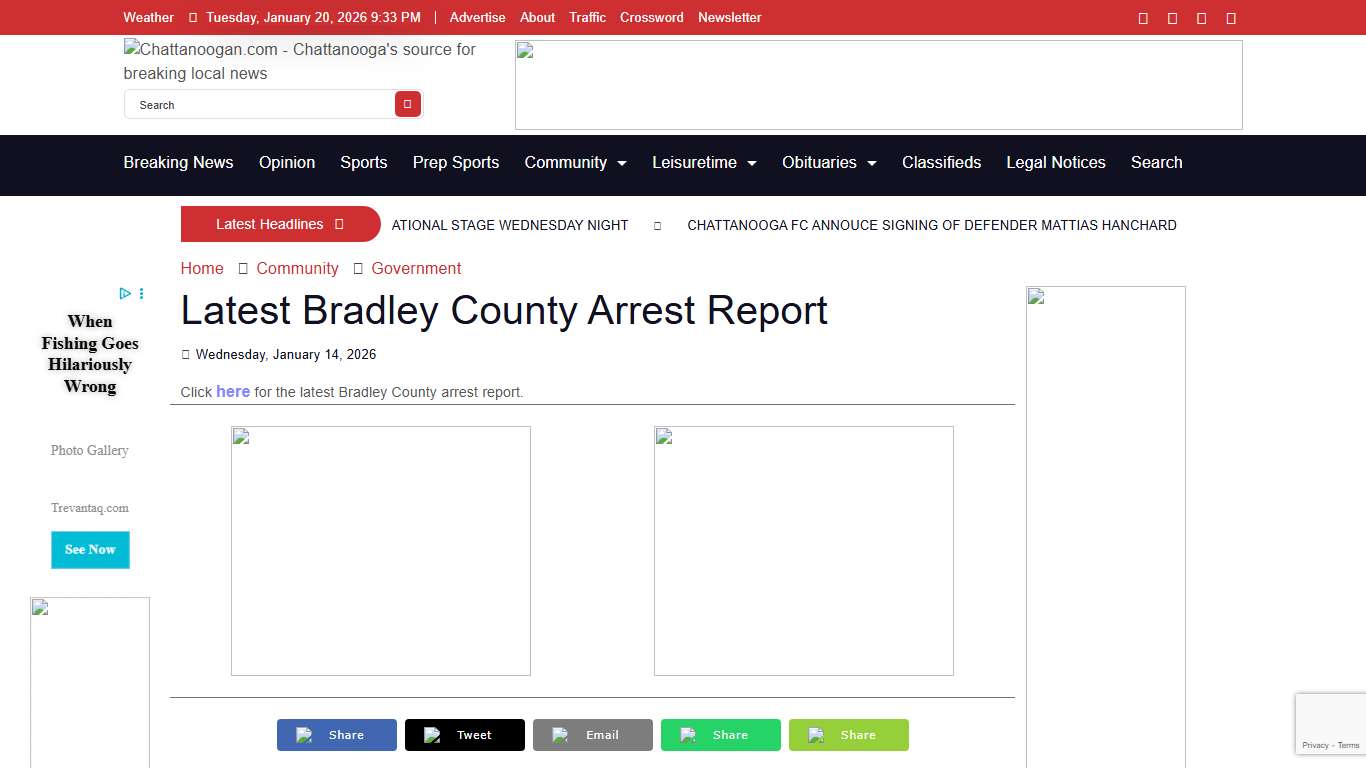 Latest Bradley County Arrest Report - Chattanoogan.com