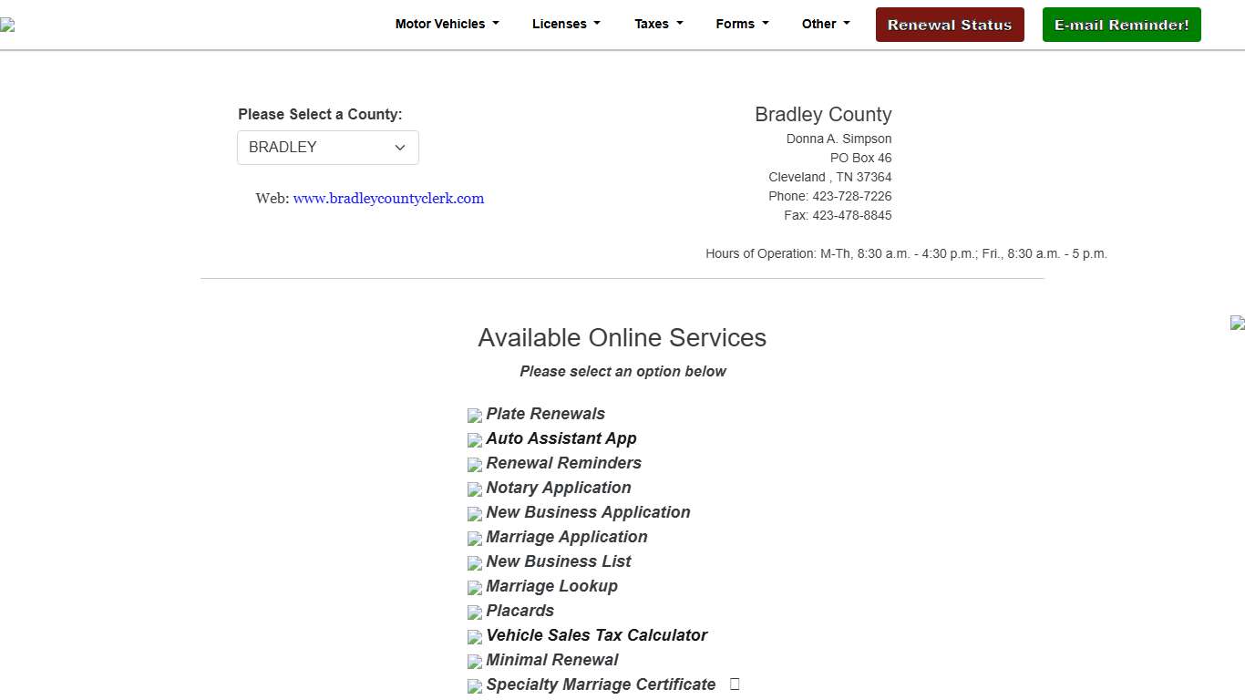 Tennessee County Clerk